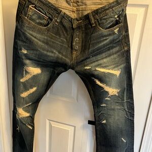 Cult of Individuality Dark Blue Distressed Jeans